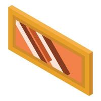 Abstract wall picture icon, isometric style vector