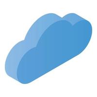 Data cloud icon, isometric style vector