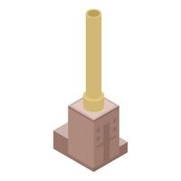 Factory building with a pipe icon, isometric style vector