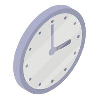 Wall office clock icon, isometric style vector