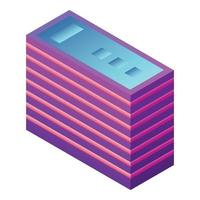 Futuristic building icon, isometric style vector