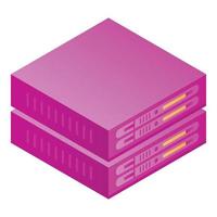 Server rack icon, isometric style vector