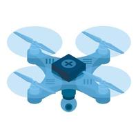 First aid drone icon, isometric style vector