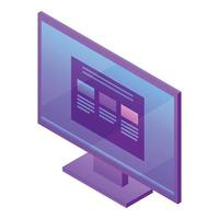 monitor de icono de escritorio, estilo isométrico vector