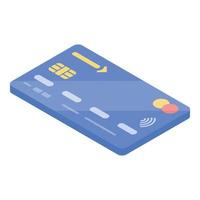 Credit card icon, isometric style vector