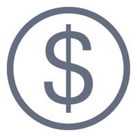 Dollar sign icon, simple style vector