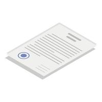 Document papers icon, isometric style vector