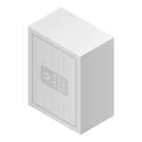 Metal safe icon, isometric style vector