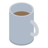 Tea mug icon, isometric style vector