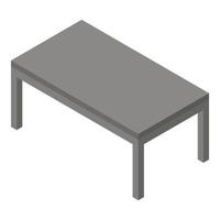 Grey table icon, isometric style vector