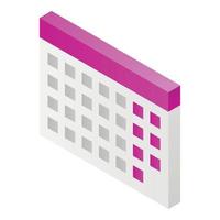 Calendar icon, isometric style vector