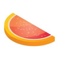 Jelly orange icon, isometric style vector