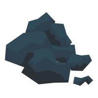 Coal lode icon, isometric style vector