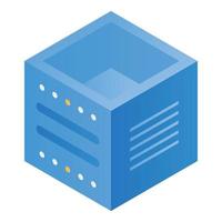 Data storage cube icon, isometric style vector