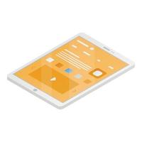 Tablet icon, isometric style vector