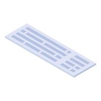 Plastic keyboard icon, isometric style vector