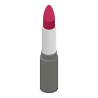 icono de lápiz labial de moda, estilo isométrico vector