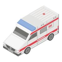 Medical ambulance icon, isometric style vector