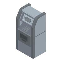 Bank atm icon, isometric style vector