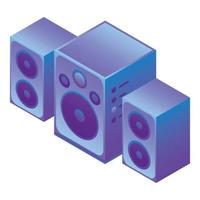 Speaker sound system icon, isometric style vector