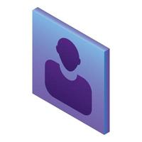 Square man avatar icon, isometric style vector