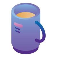 Smart mug icon, isometric style vector