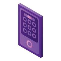 Door security code icon, isometric style vector