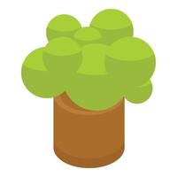 Bush pot icon, isometric style vector