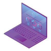 Laptop icon, isometric style vector