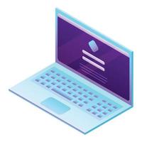 Modern new laptop icon, isometric style vector