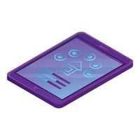 Smart home tablet icon, isometric style vector