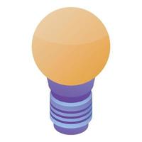 Bulb light icon, isometric style vector