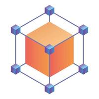 Futuristic cube icon, isometric style vector