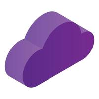 Data cloud icon, isometric style vector