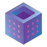 Power cube icon, isometric style vector