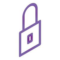 Padlock icon, isometric style vector