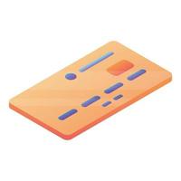 Credit card icon, isometric style vector