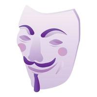 Hacker mask icon, isometric style vector