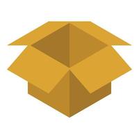 Open box icon, isometric style vector