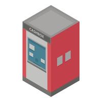 Cashbox icon, isometric style vector