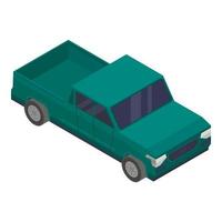 Green pickup icon, isometric style vector