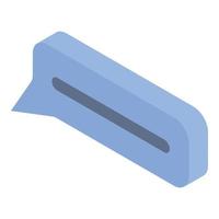 Blue chat icon, isometric style vector