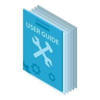 User guide book icon, isometric style vector