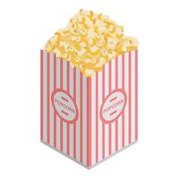 Popcorn bag icon, isometric style vector