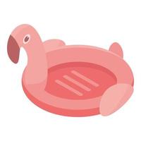 Inflatable flamingo icon, isometric style vector