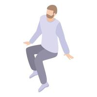 Man jump up icon, isometric style vector