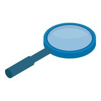 Magnify glass icon, isometric style vector