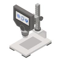 Modern microscope icon, isometric style vector