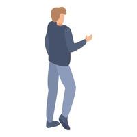 Man in jeans icon, isometric style vector