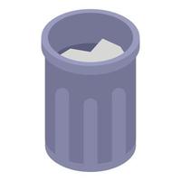 Garbage bin icon, isometric style vector